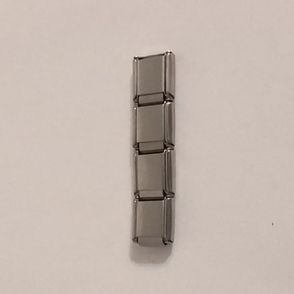 4 Silver Blank Italian Link Stainless Steel Charm for Nomination Style Bracelet - Picture 4 of 4